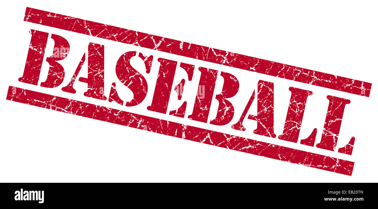 baseball red square grungy isolated rubber stamp Stock Photo Alamy