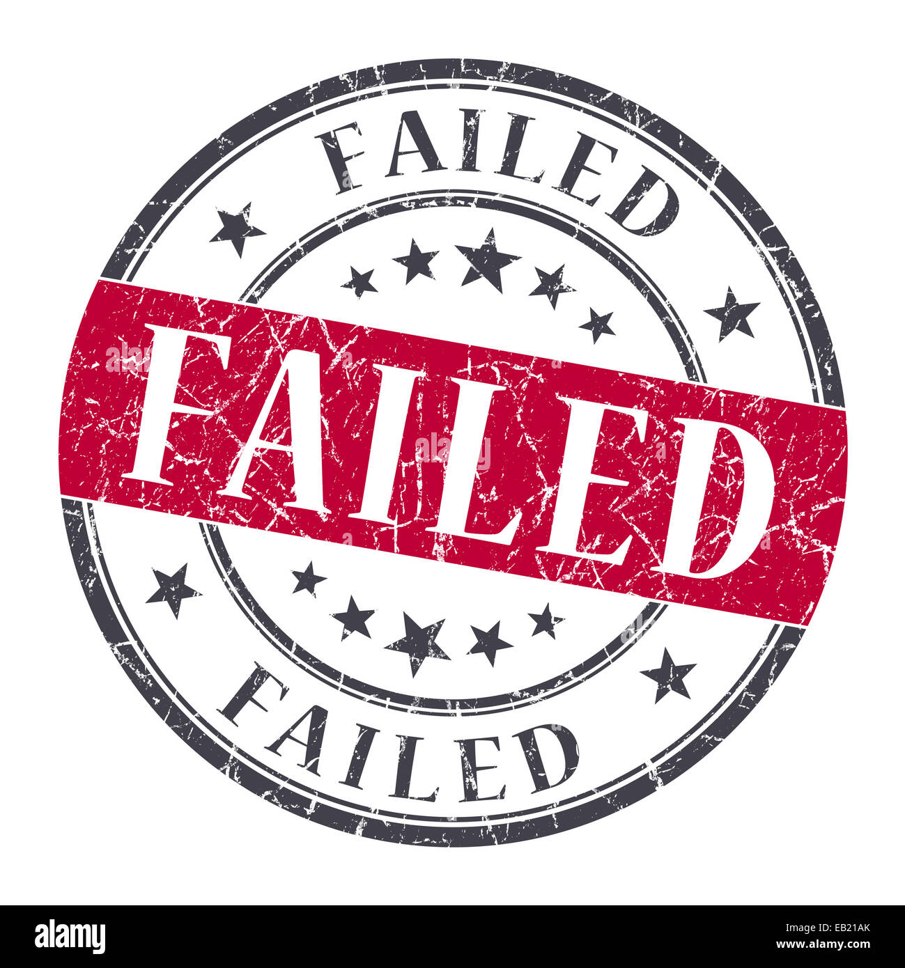 failed red round grungy stamp isolated on white background Stock Photo ...