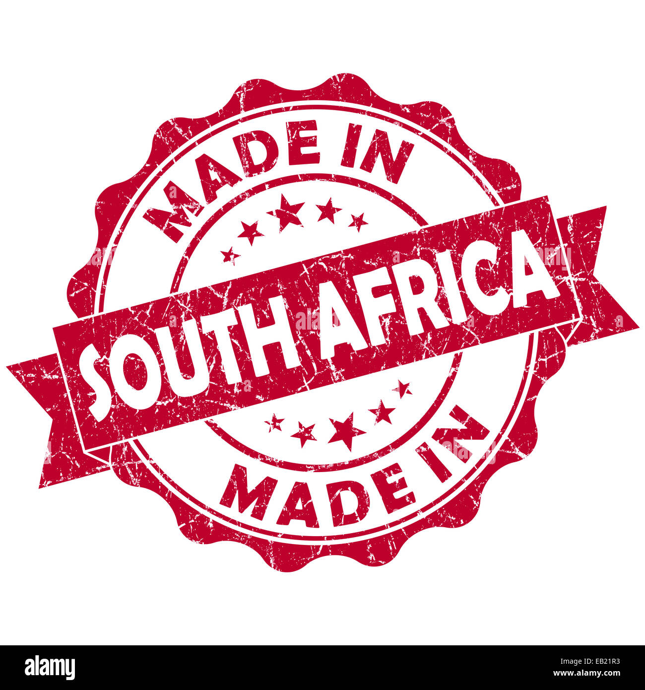 made in South Africa red grunge seal Stock Photo - Alamy