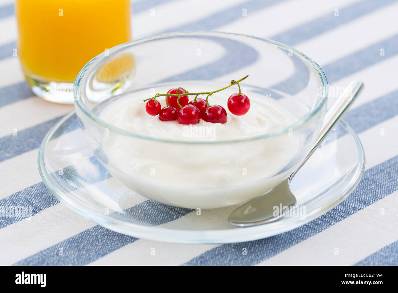 creamy, fruit, spoon, table, breakfast Stock Photo Alamy