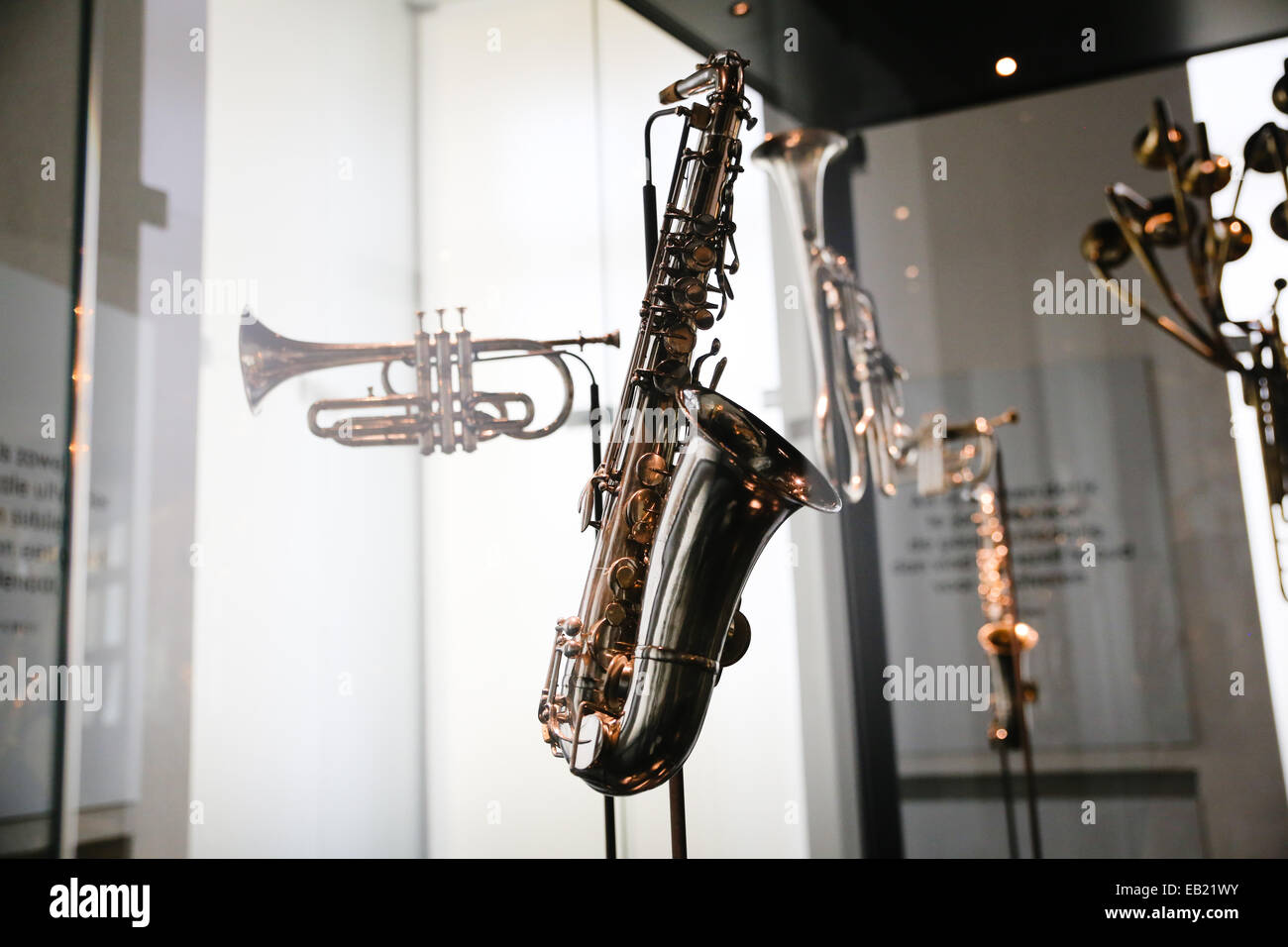 brass inside musical instrument museum Stock Photo Alamy