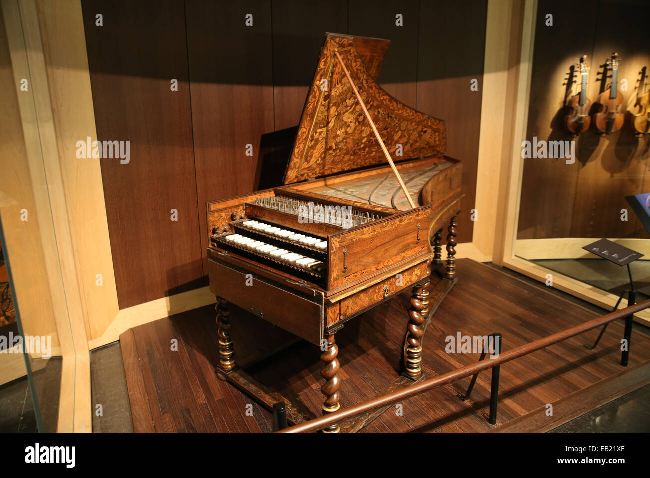 vintage wooden piano europe Stock Photo