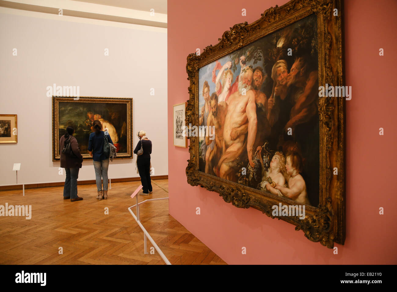 tourist inside art painting museum europe Stock Photo