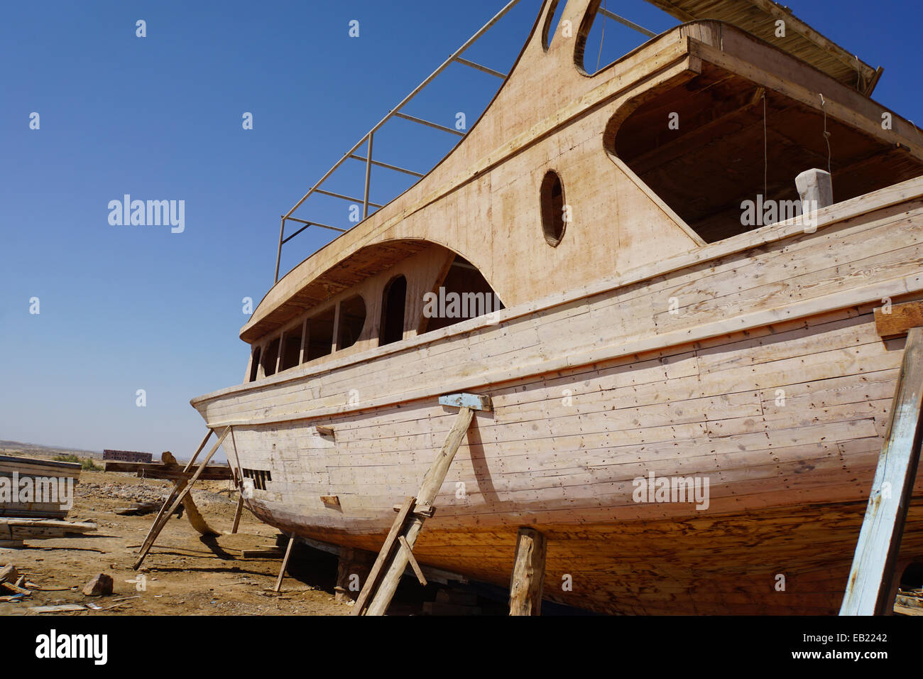 wooden construction of yacht boat in egypt Stock Photo Alamy