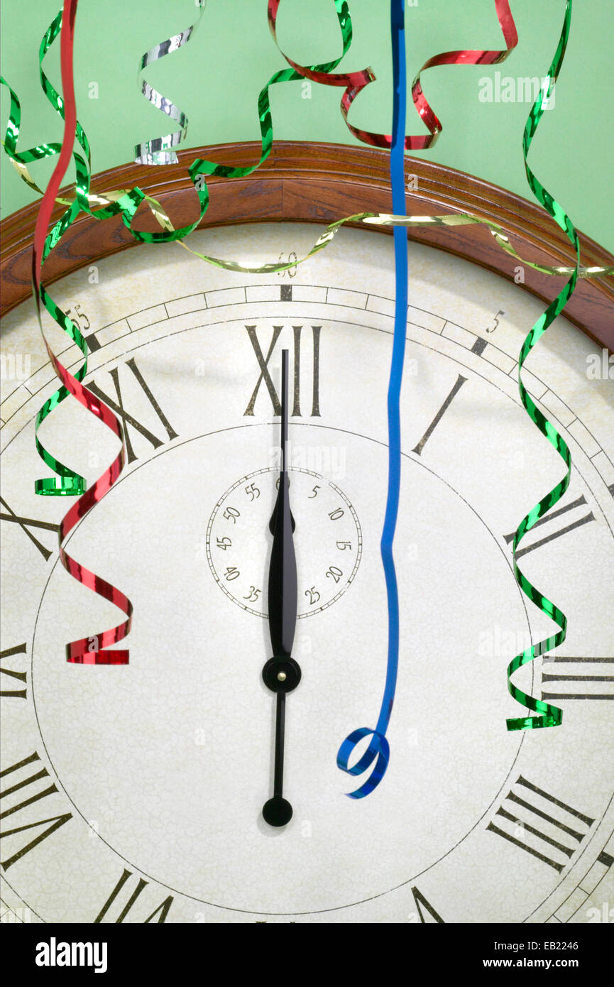 clock strikes midnight Stock Photo Alamy