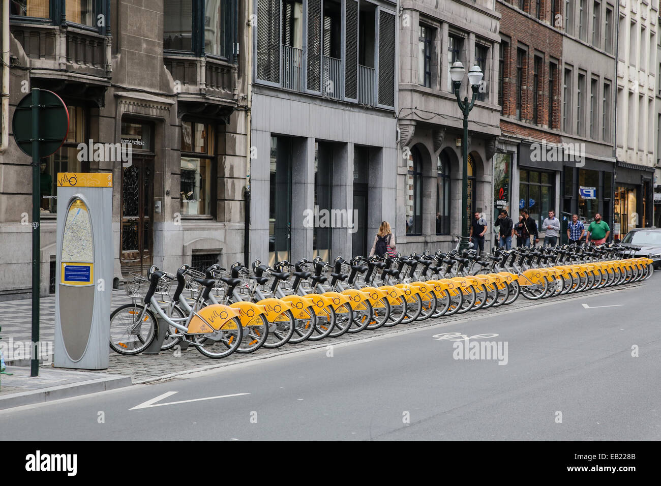 public bike rental brussels belgium europe Stock Photo