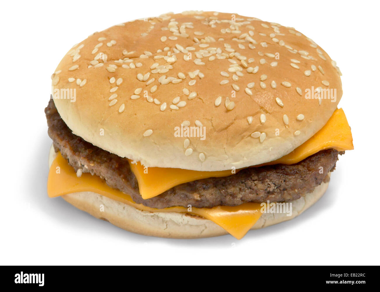 quarter pounder with cheese photographed on a white background Stock Photo