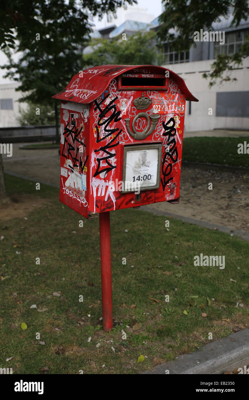 vandalize mail box outdoor vandalism Europe Stock Photo