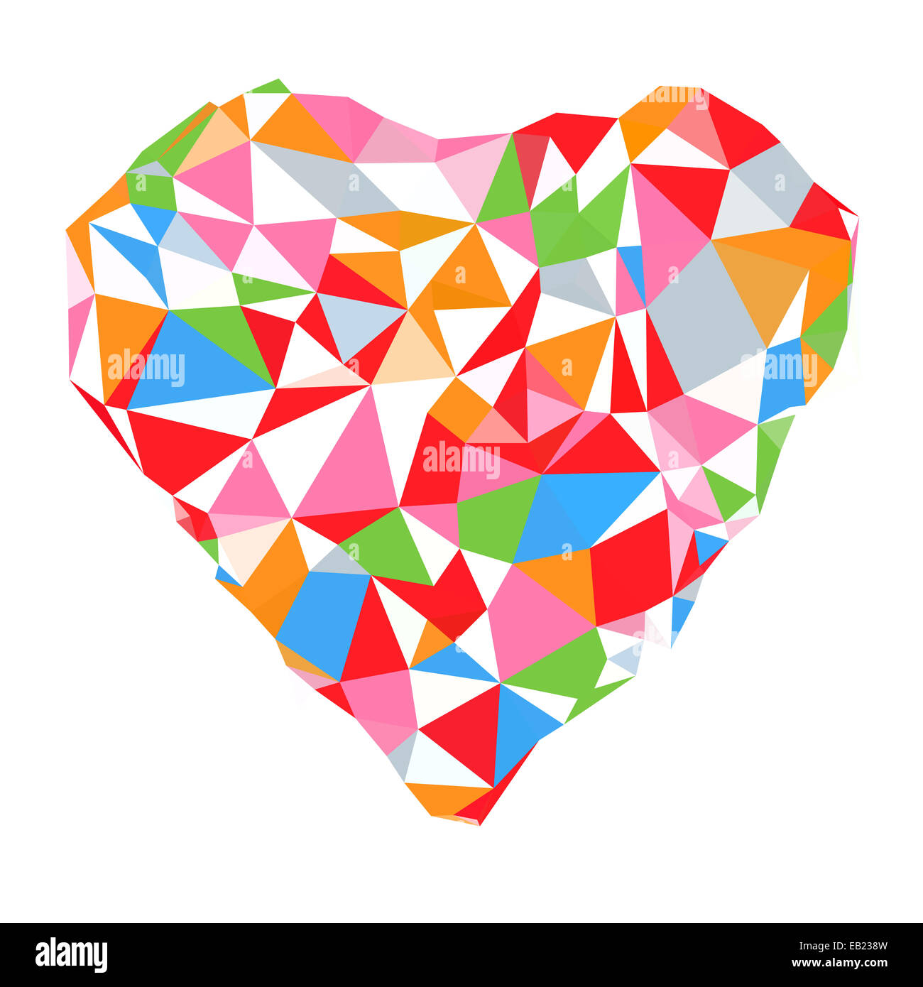 Bright heart in colored on white background geometric vector illustration Stock Photo