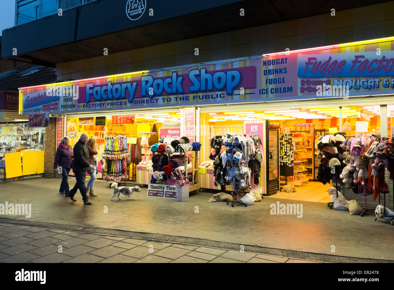 The Factory Rock Shop near the sea front in Skegness Stock Photo