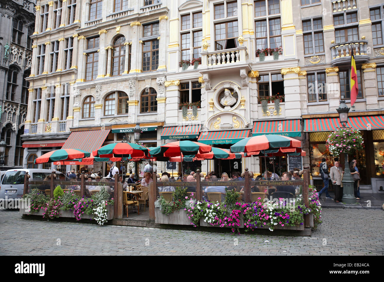 brussels grand place restaurant La Chaloupe d’or Stock Photo