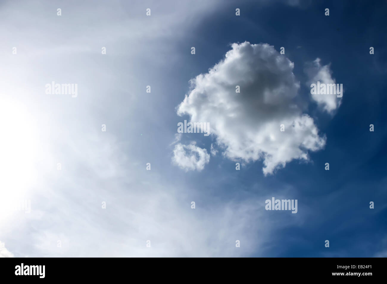 A blue Sky with some fluffy clouds Stock Photo - Alamy