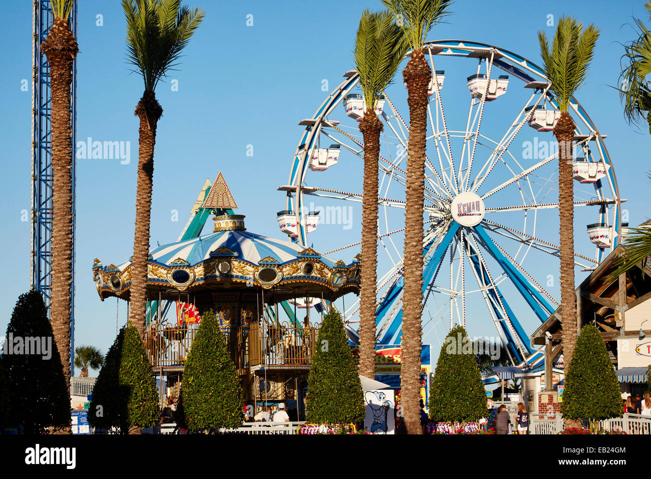 Attractions at Kemah Boardwalk, Houston, Texas, USA Stock Photo