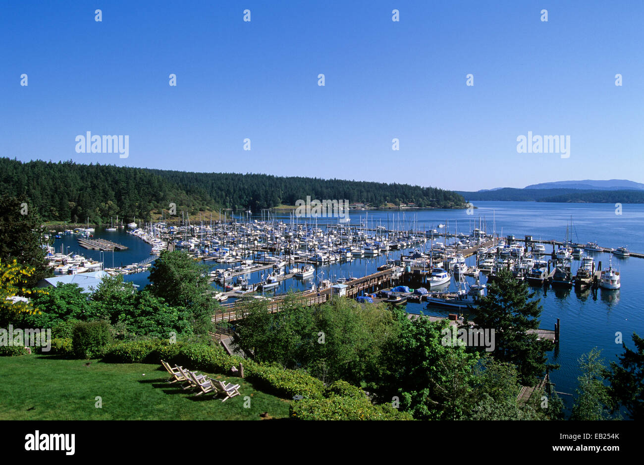 Friday Harbor viewed from Friday Harbor House, San Juan Island ...