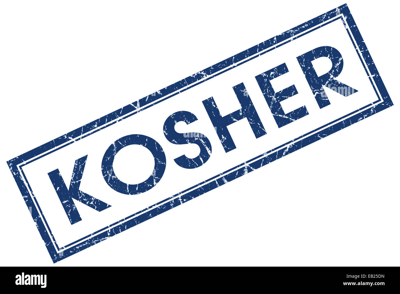 kosher blue square stamp isolated on white background Stock Photo