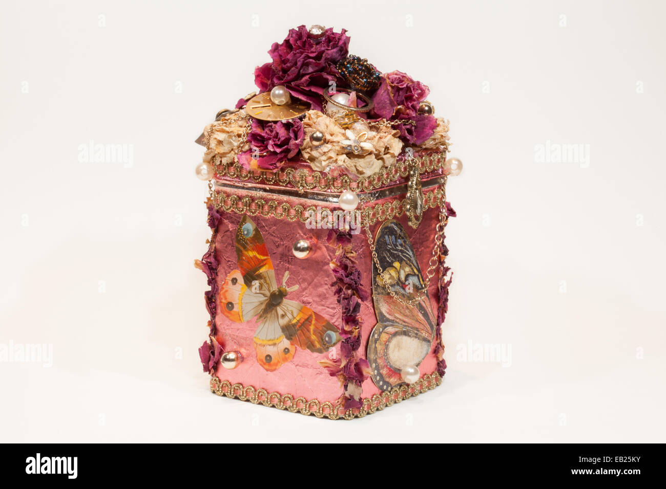 Beautiful handmade pink casket Stock Photo
