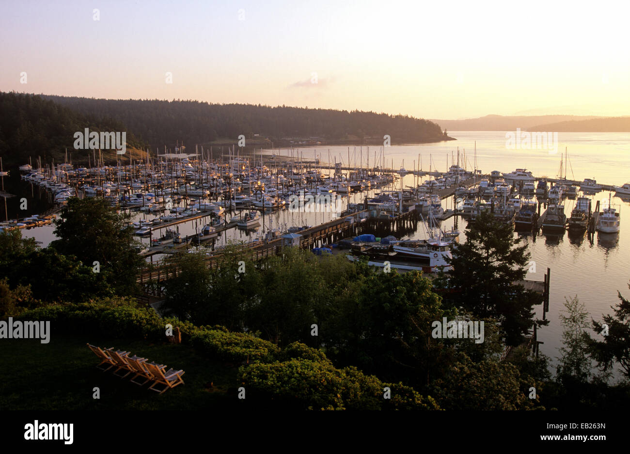 Friday Harbor viewed from Friday Harbor House, San Juan Island ...