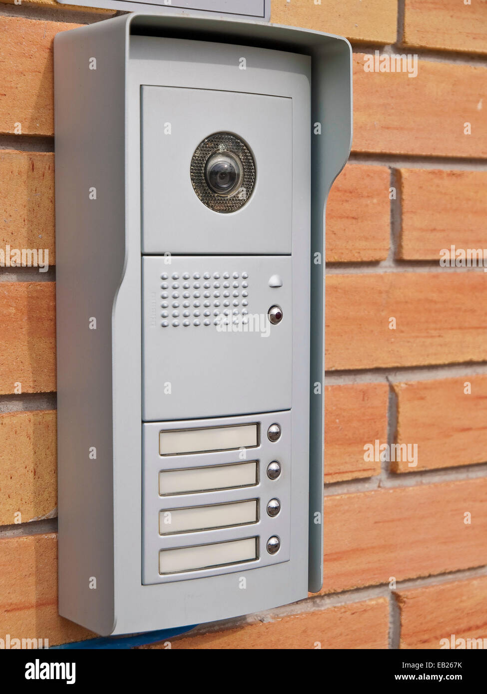 Doorbell ring panel with security camera Stock Photo