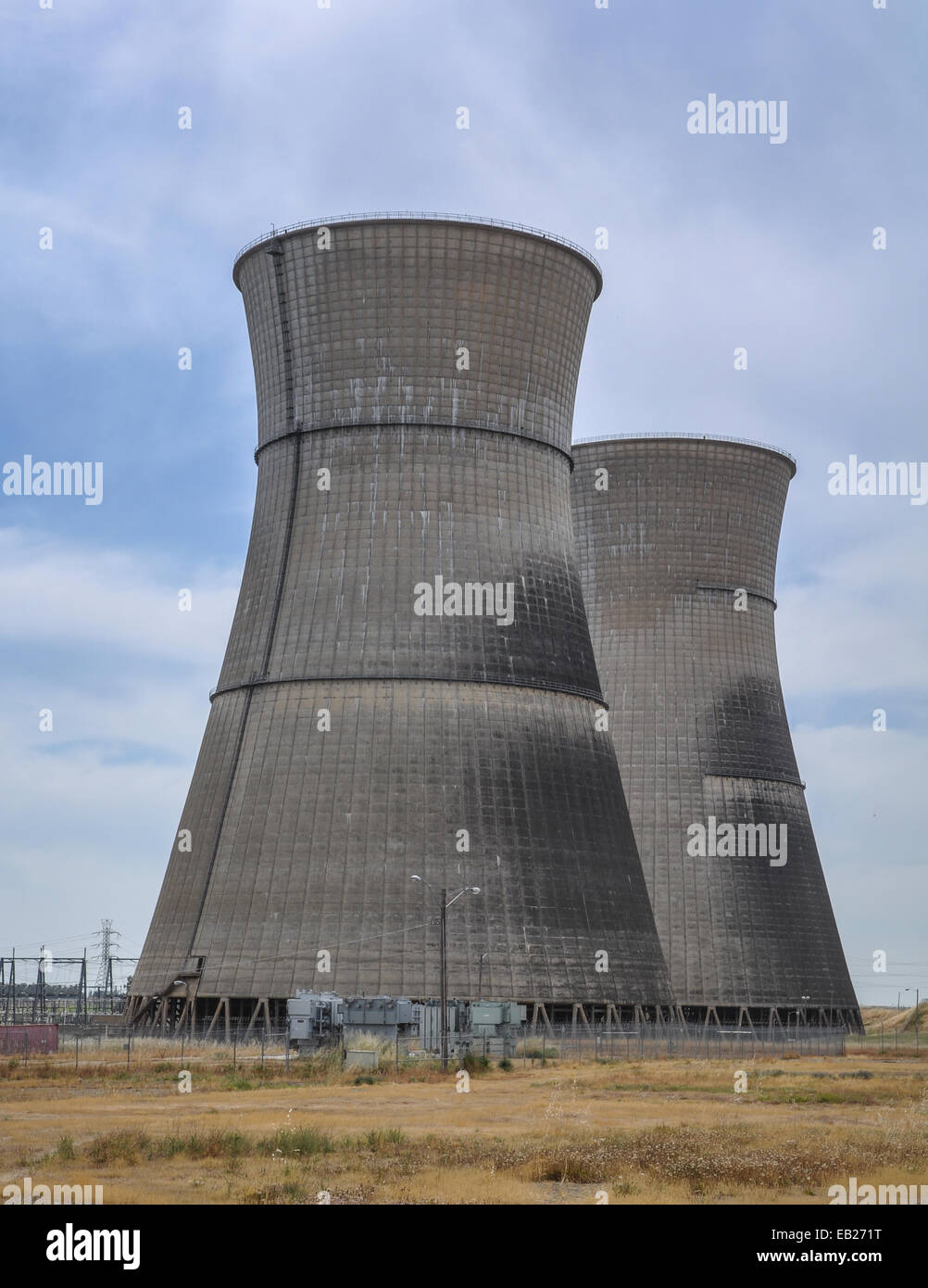 Rancho Seco nuclear power plant cooling towers Stock Photo