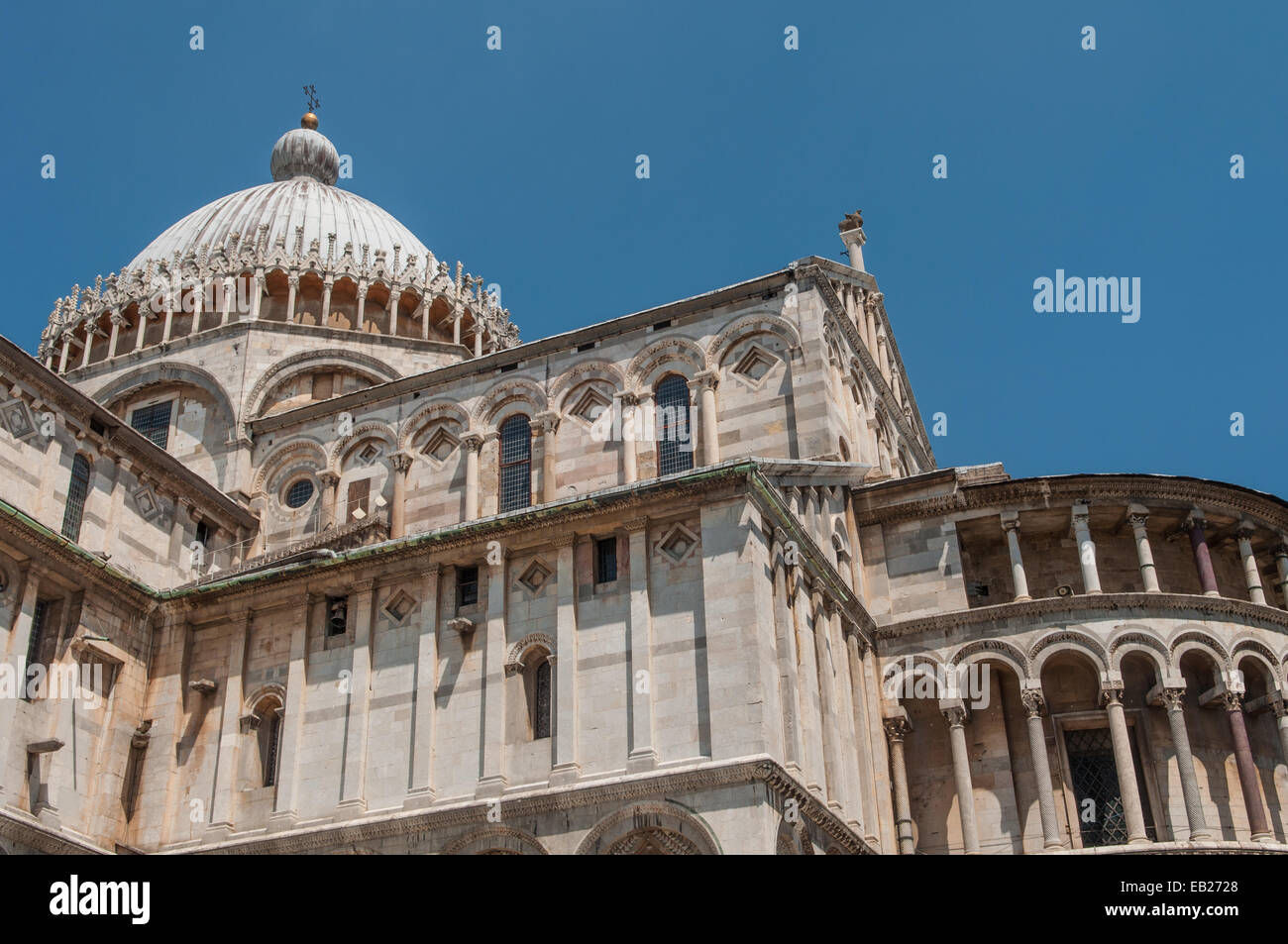 The Pisa Baptistry on Square of Miracles, Tuscany, Italy. A UNESCO World Heritage Site. Stock Photo