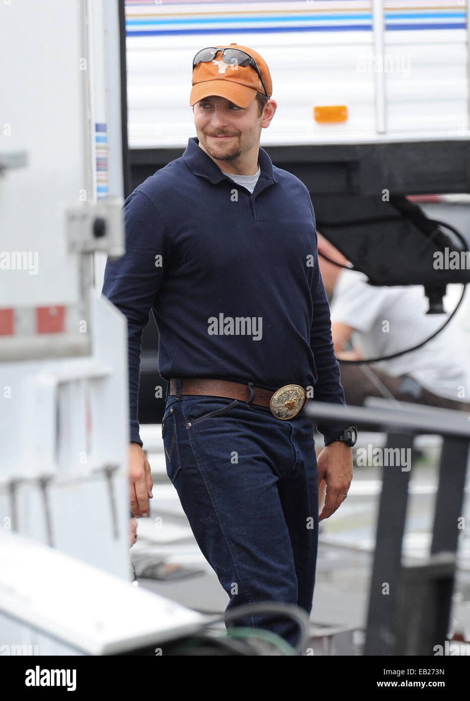 Actor Bradley Cooper spotted on the set of "American Sniper with co star  Sienna Miller and