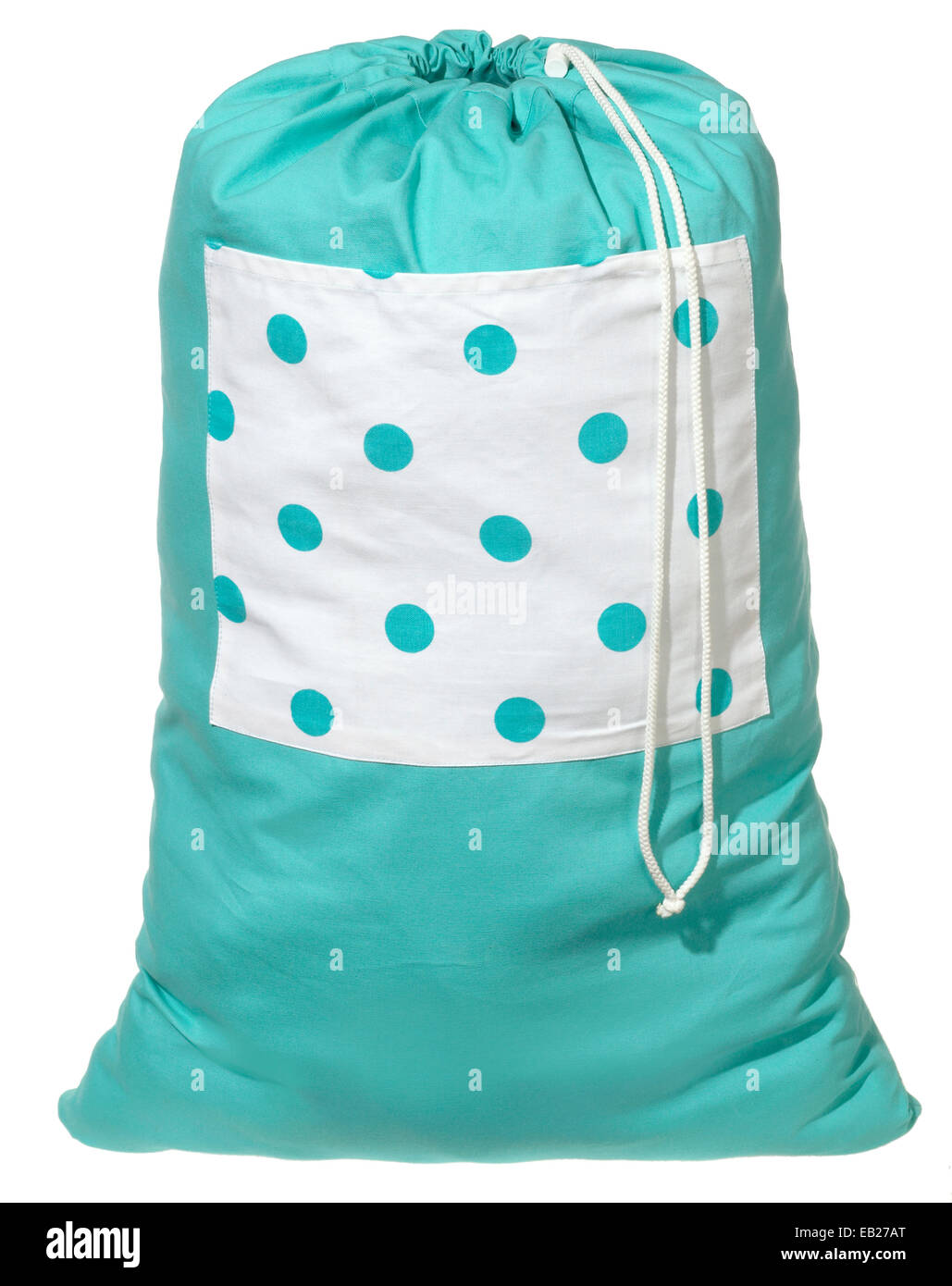 cloth polka dot laundry bag Stock Photo