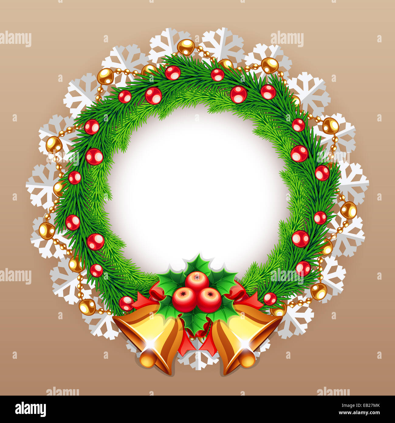 Christmas Wreath with Bells Stock Photo Alamy
