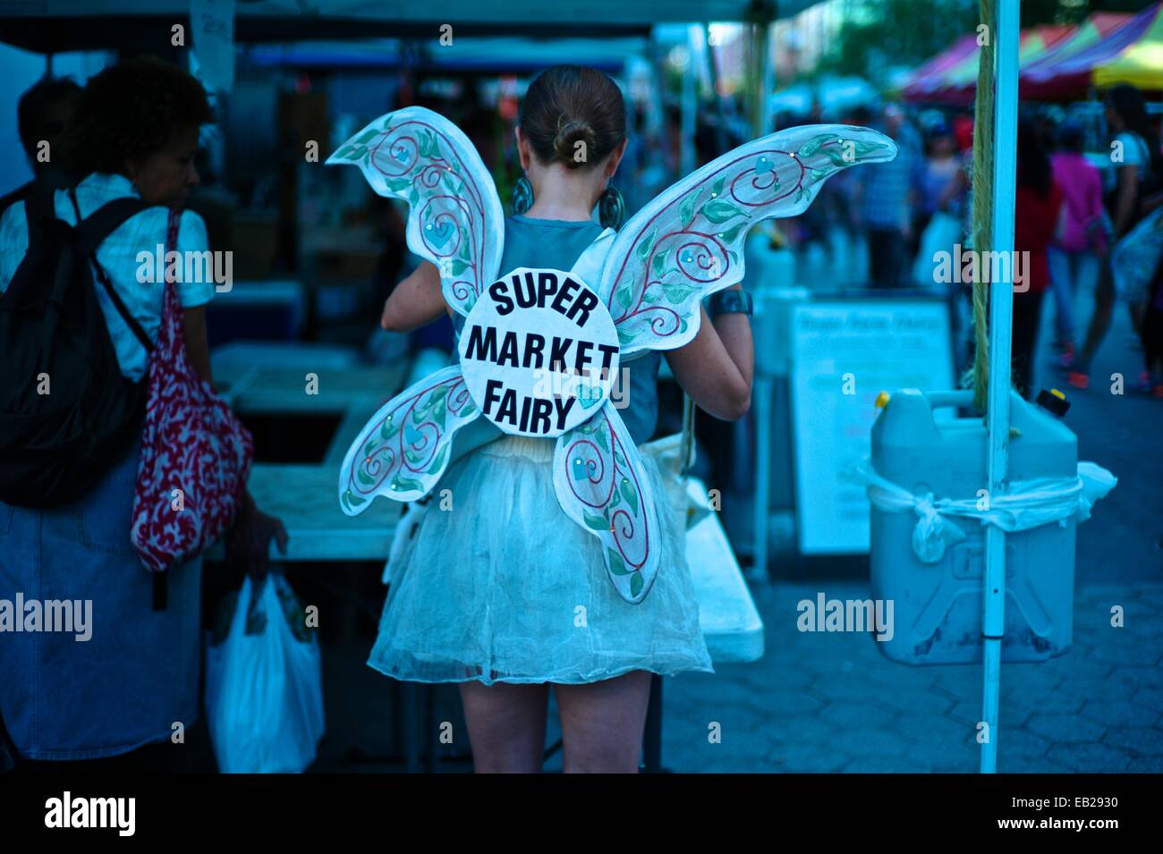 Super market fairy at Union Square's farmers market Stock Photo