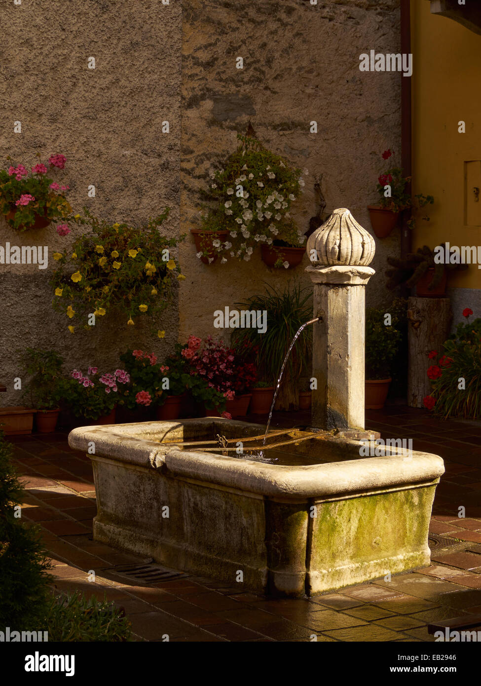 public water fountain, Entracque, Italy Stock Photo