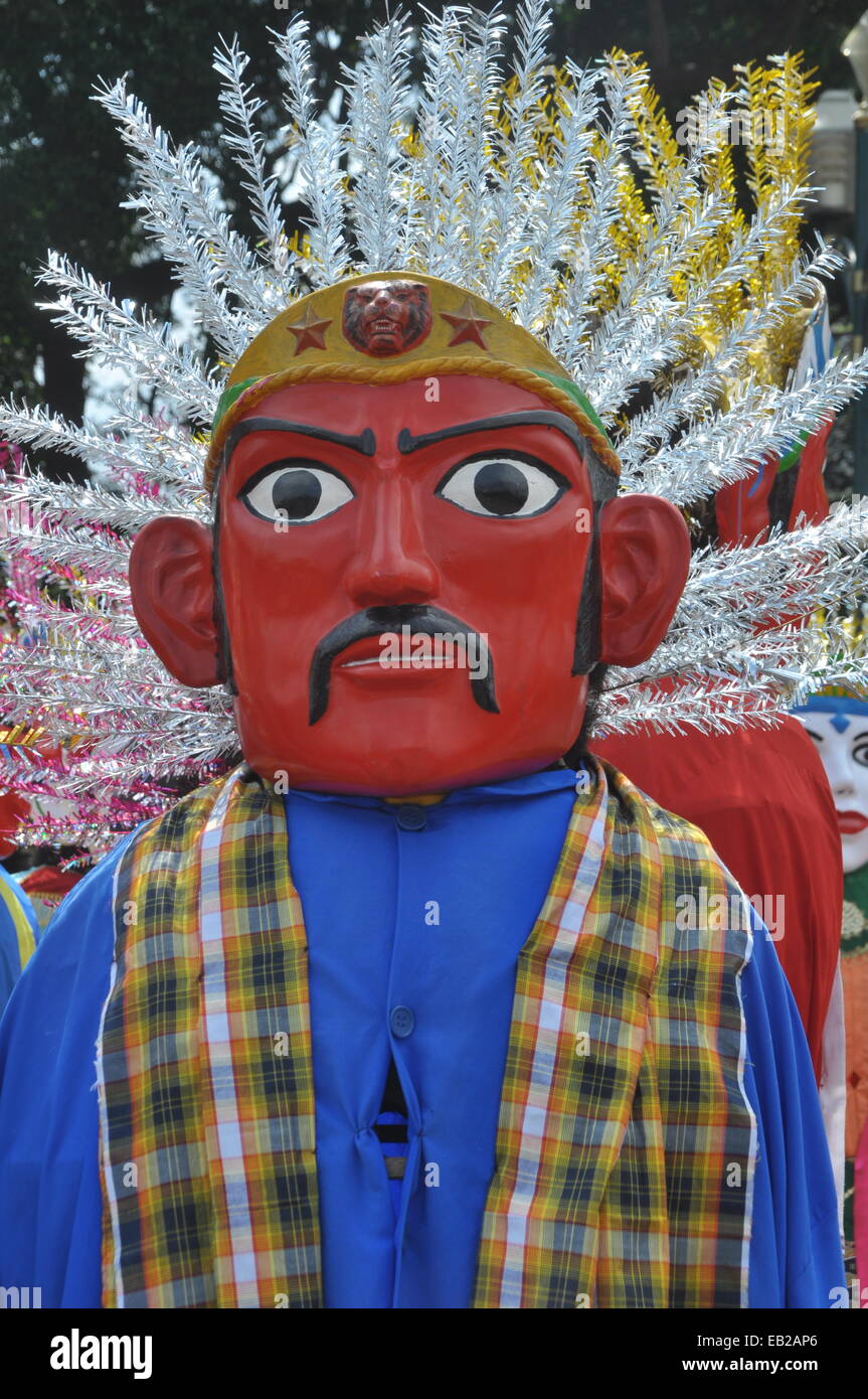 Ondel-ondel are the giant puppets that are inseparable from Betawi culture, Jakarta, Indonesia. Stock Photo