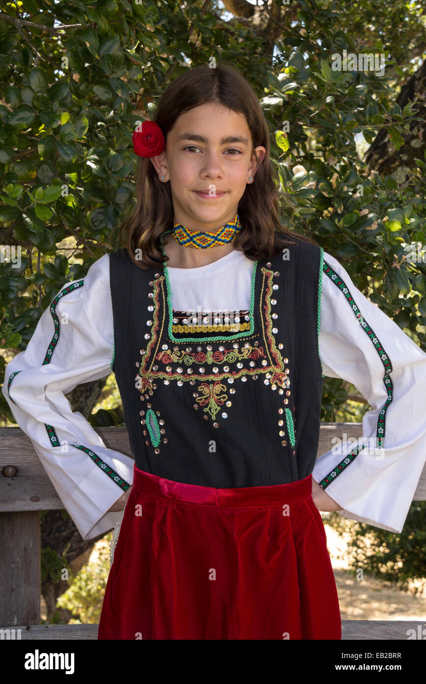 1, one, Greek-American girl, Greek-American, girl, dancer, folk dancer, Marin Greek Festival, Novato, Marin County, California Stock Photo