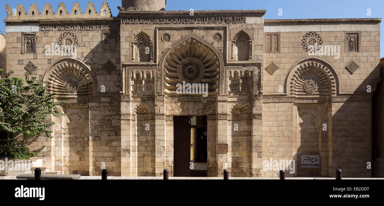 entrance facade of mosque of al-Aqmar, Cairo, Egypt Stock Photo