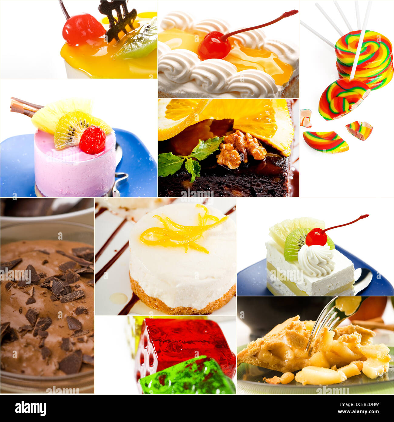 dessert cake and sweets collection collage bright mood Stock Photo Alamy