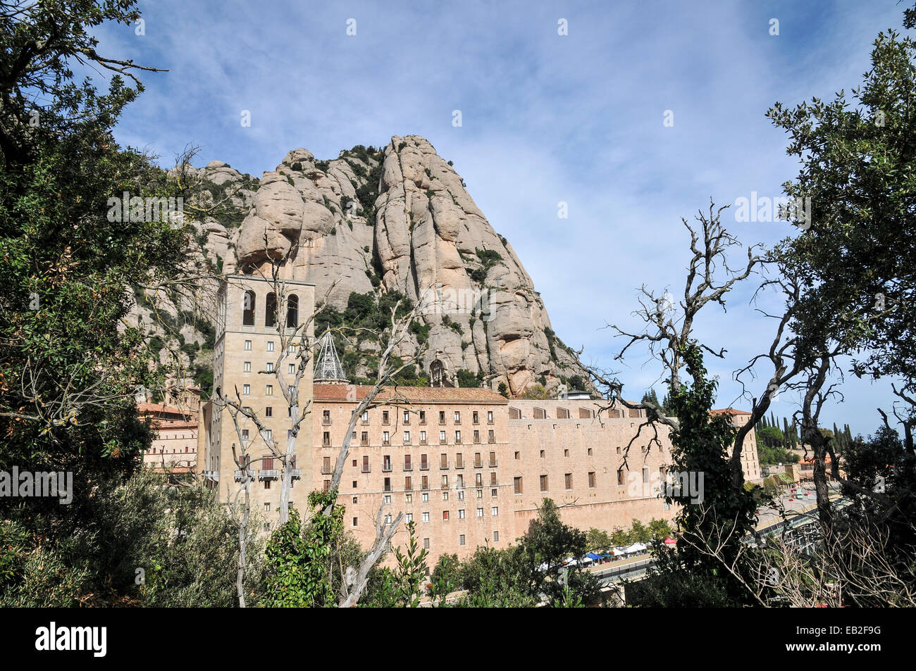 Santa Maria de Montserrat Abbey, Catalonia, Spain Stock Photo