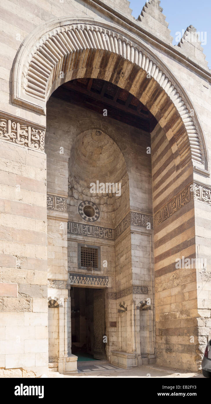 entrance, Khanqah of Baybars al-Jashinkir, Cairo, Egypt Stock Photo