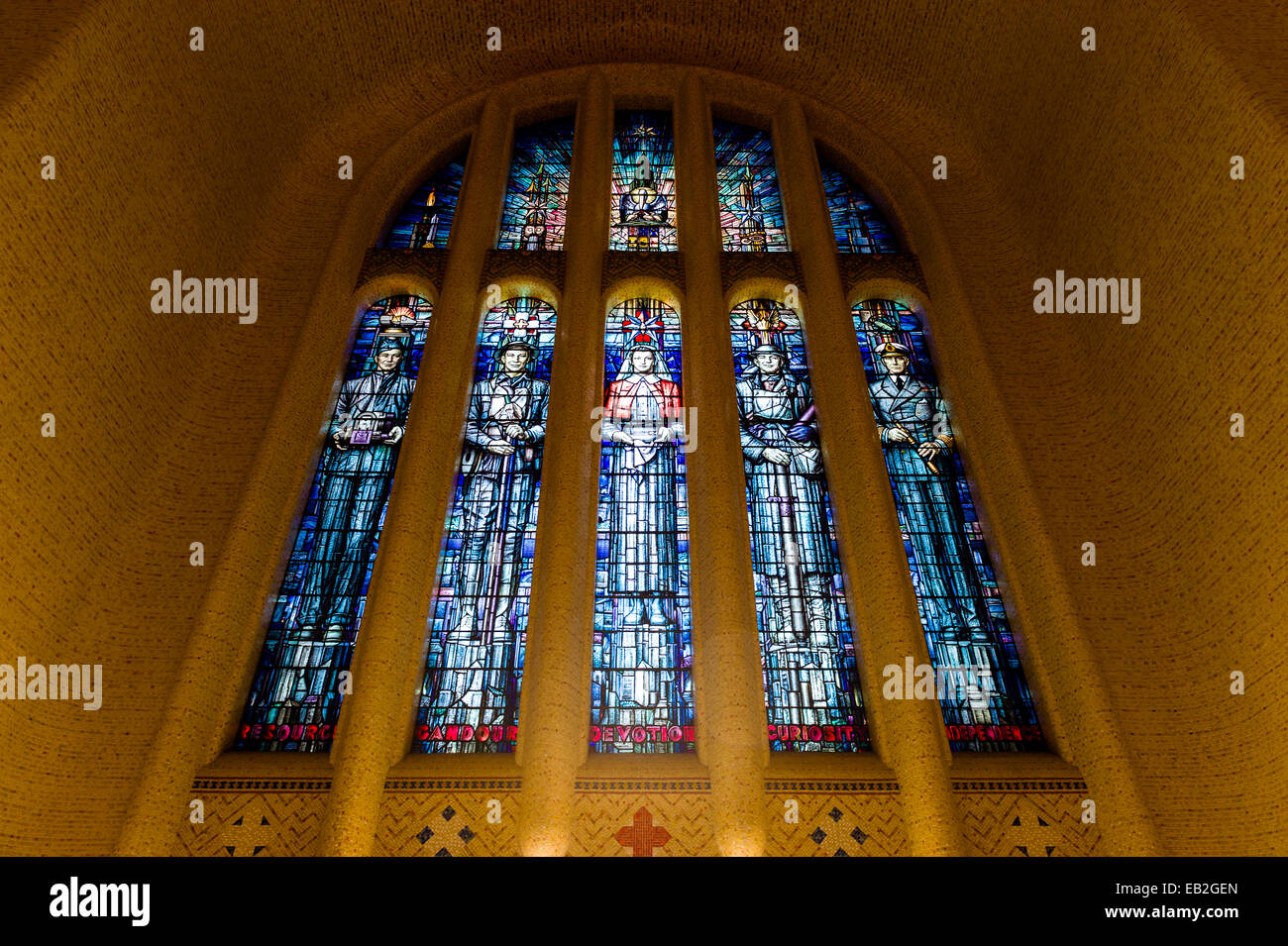 Stained glass windows in the Hall of Memory of the Australian War