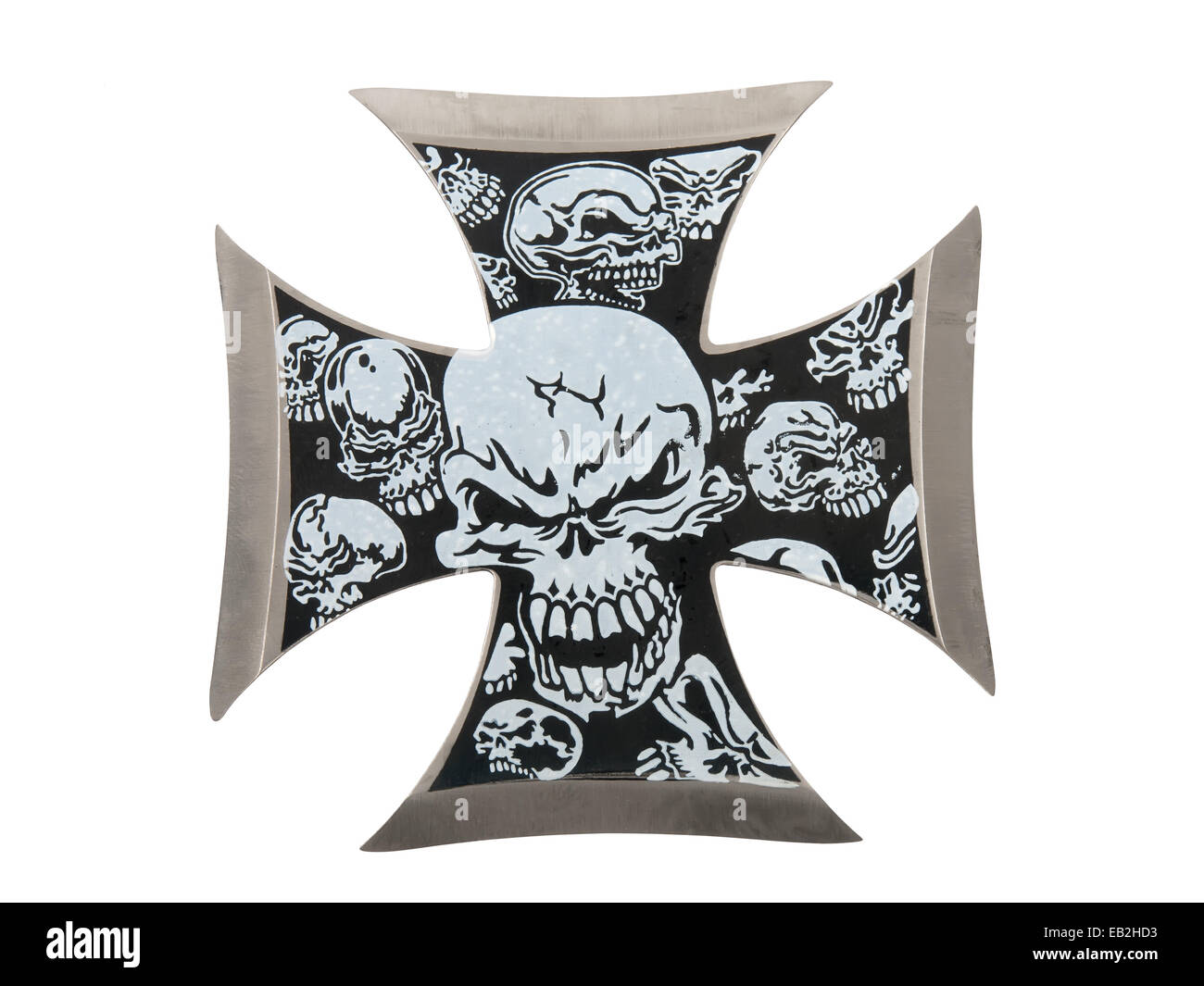 throwing blade Maltese cross isolated on white background, studio shot ...