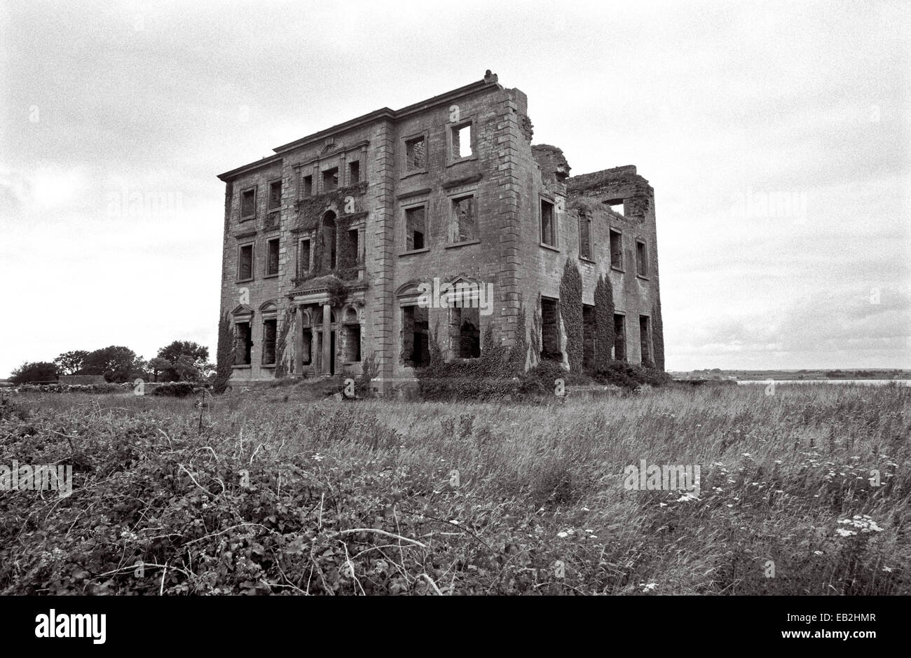 TYRONE HOUSE RUINS, COUNTY GALWAY, IRELAND. BURNT DOWN BY THE LOCAL