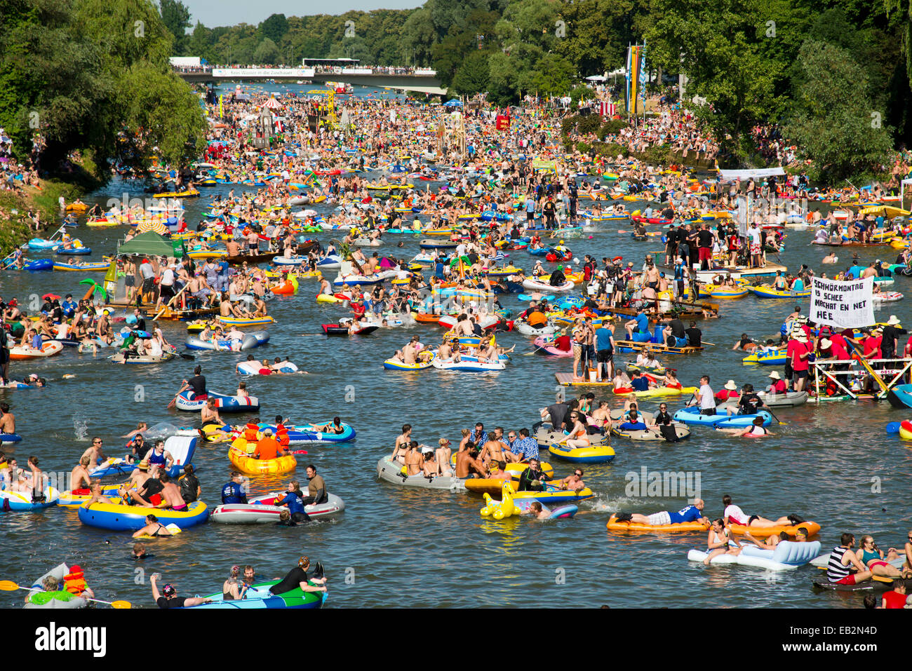 "Nabada", a traditional water parade on the Danube River on Swear