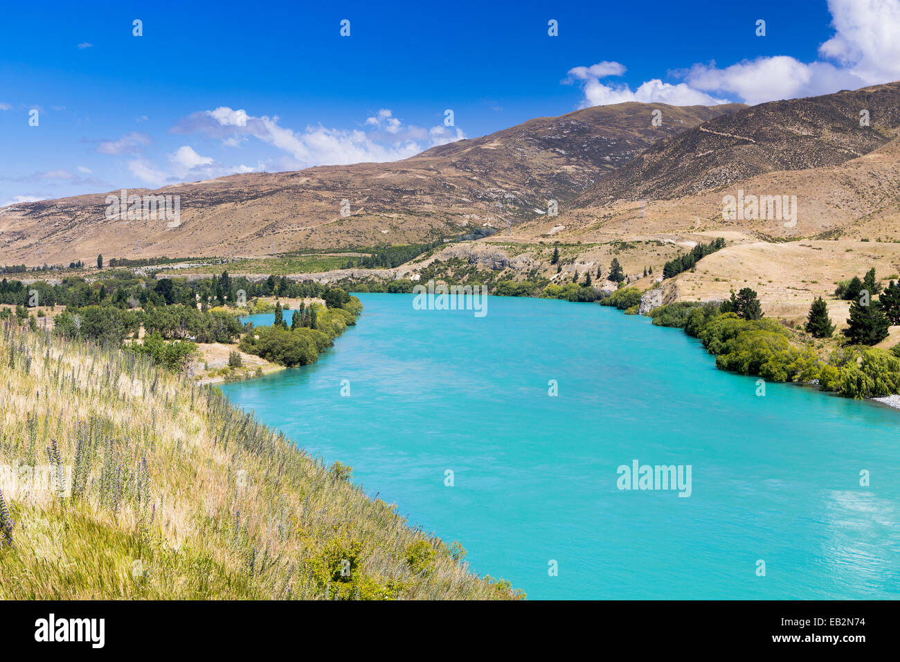 Waitaki River, Kirkliston, Canterbury Region, New Zealand Stock Photo