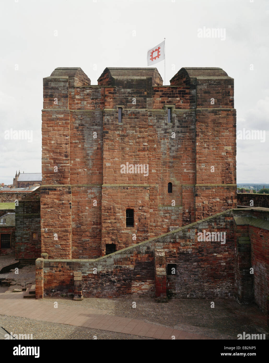 The North elevation of the Keep, Carlisle Castle, Cumbria, Mary Queen of Scots was imprisoned at the castle in 1568 Stock Photo
