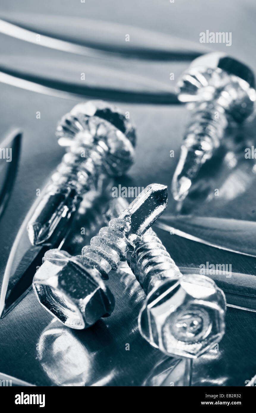 Skrew screws for metal, close-up Stock Photo - Alamy