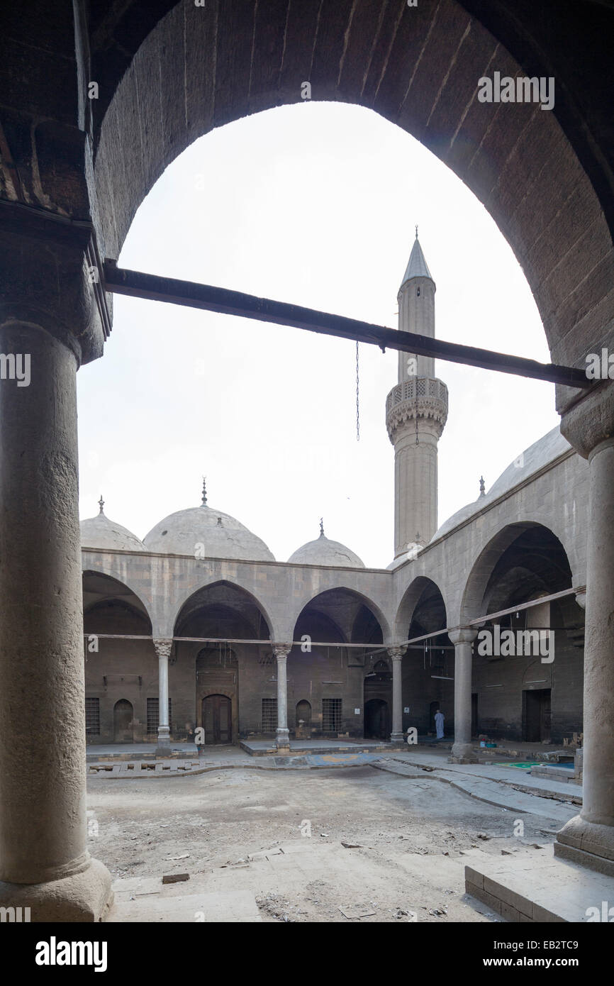 courtyard, al-Malika Safiyya mosque, Cairo Egypt Stock Photo
