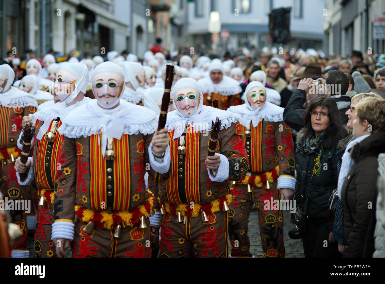 Belgium, carnaval of Binche. UNESCO World Heritage Parade Festival