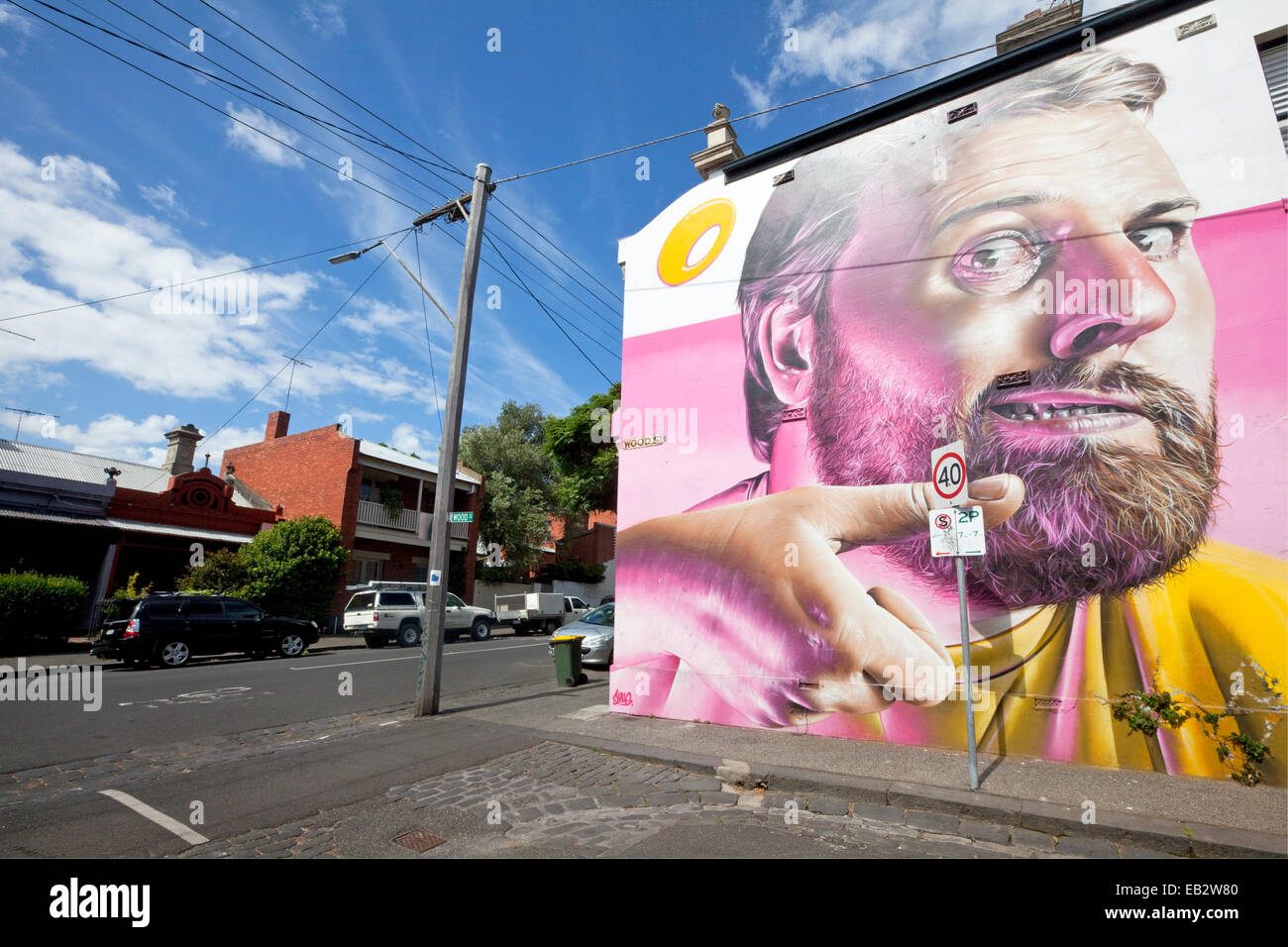 Street Art mural in North Melbourne, Victoria, Australia Stock Photo