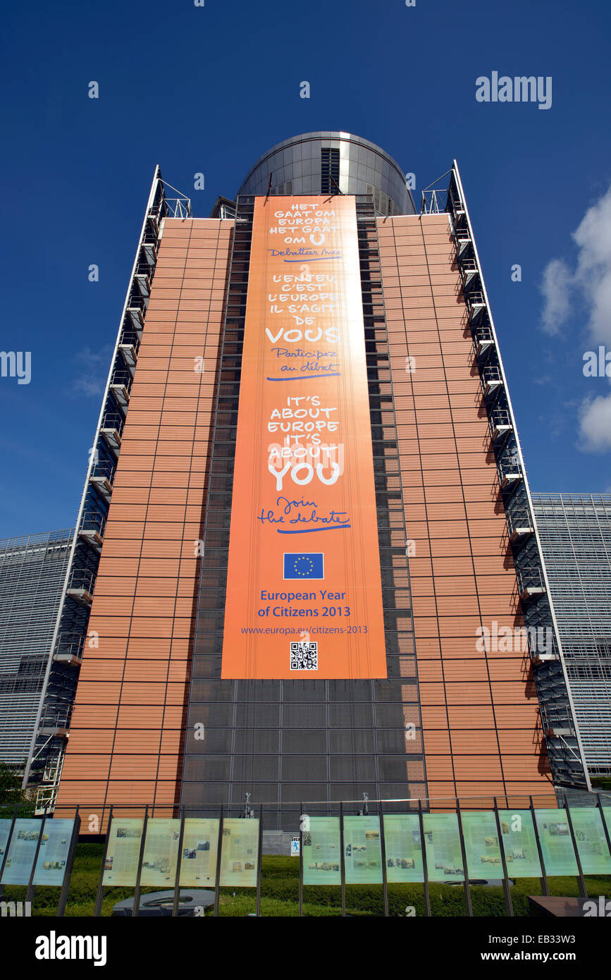 European Commission, Berlaymont building, Brussels, Brussels Region, Belgium Stock Photo