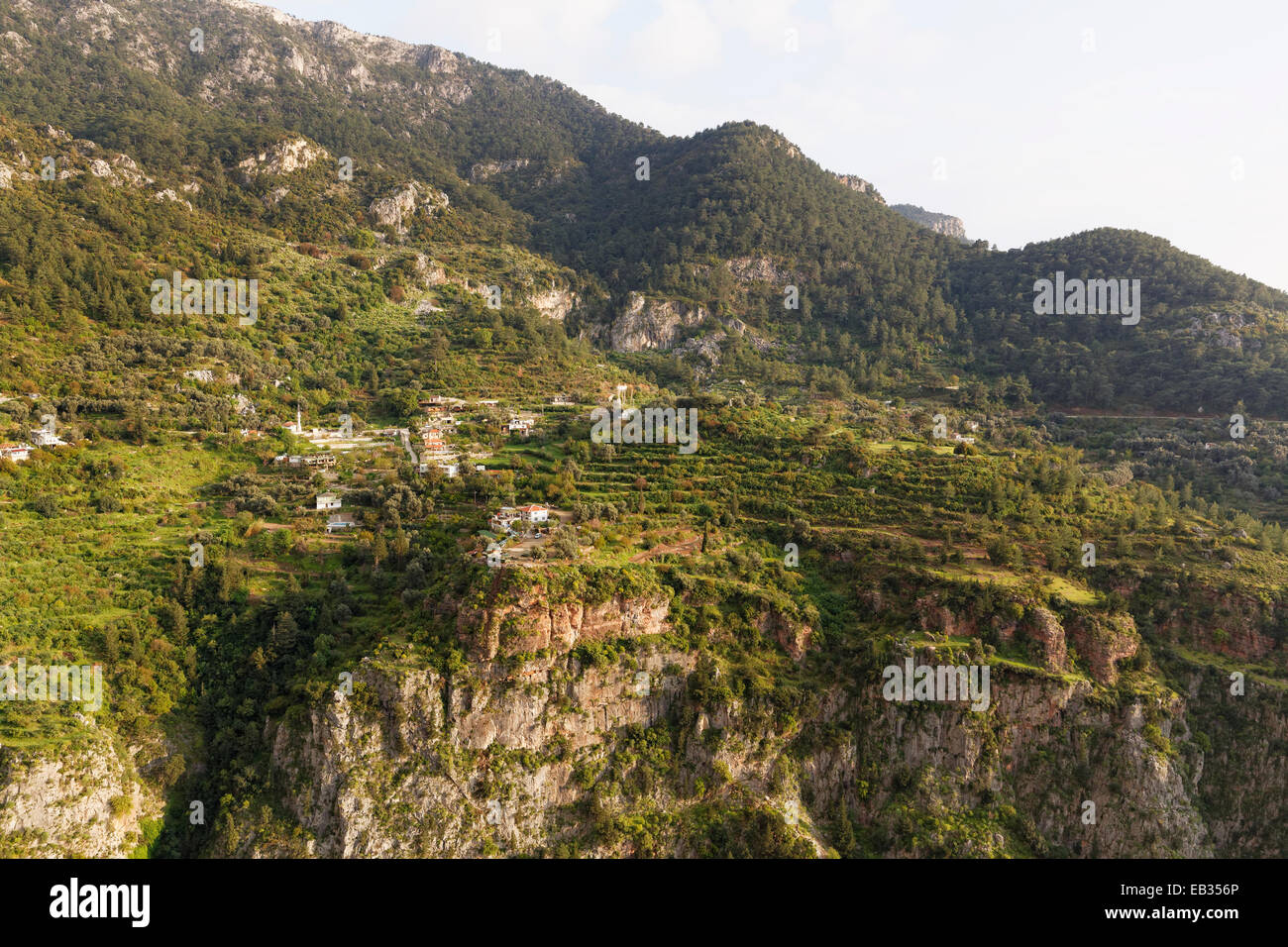 Village of Faralya, also Uzunyurt, Lycian coast, Faralya, Provinz Muğla, Lykien, Ägäis, Turkey Stock Photo