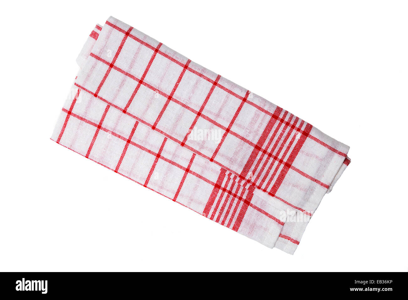 Kitchen towel red white isolated as Cut Stock Photo Alamy