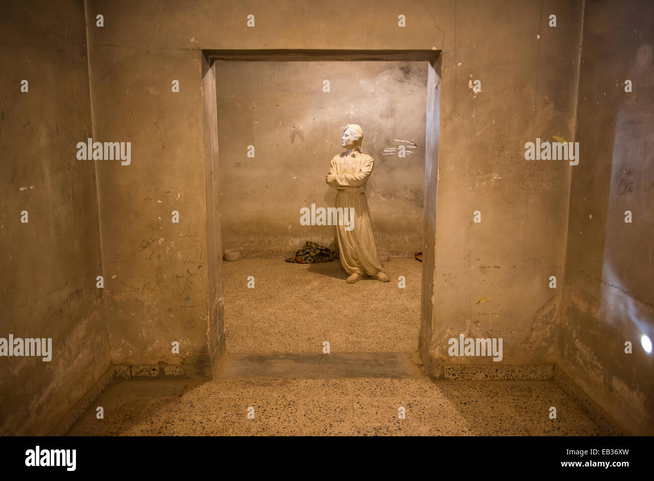 Prison cell in the Amna Suraka or Red Security Museum, former headquarters of the Iraqui intelligence service, Sulaymaniyah Stock Photo
