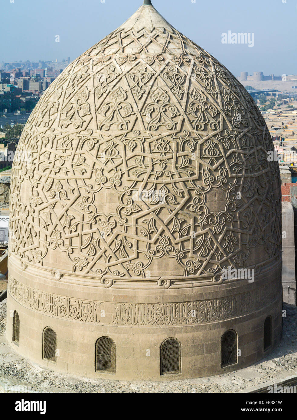 qibla iwan, Complex of Qaytbay, Northern Cemetery, Cairo, Egypt Stock Photo